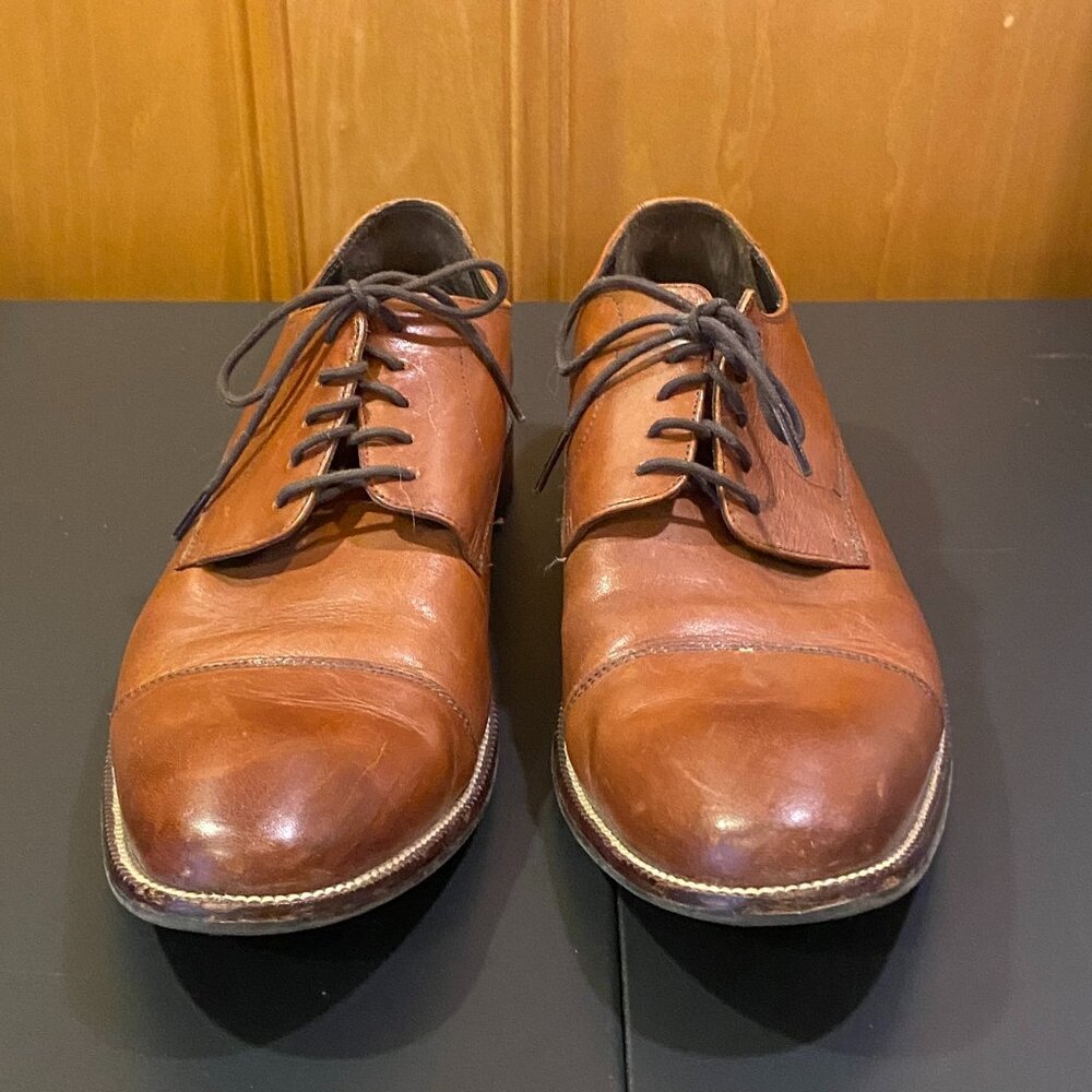 Cap Toe Derby Dress Shoes in British Tan